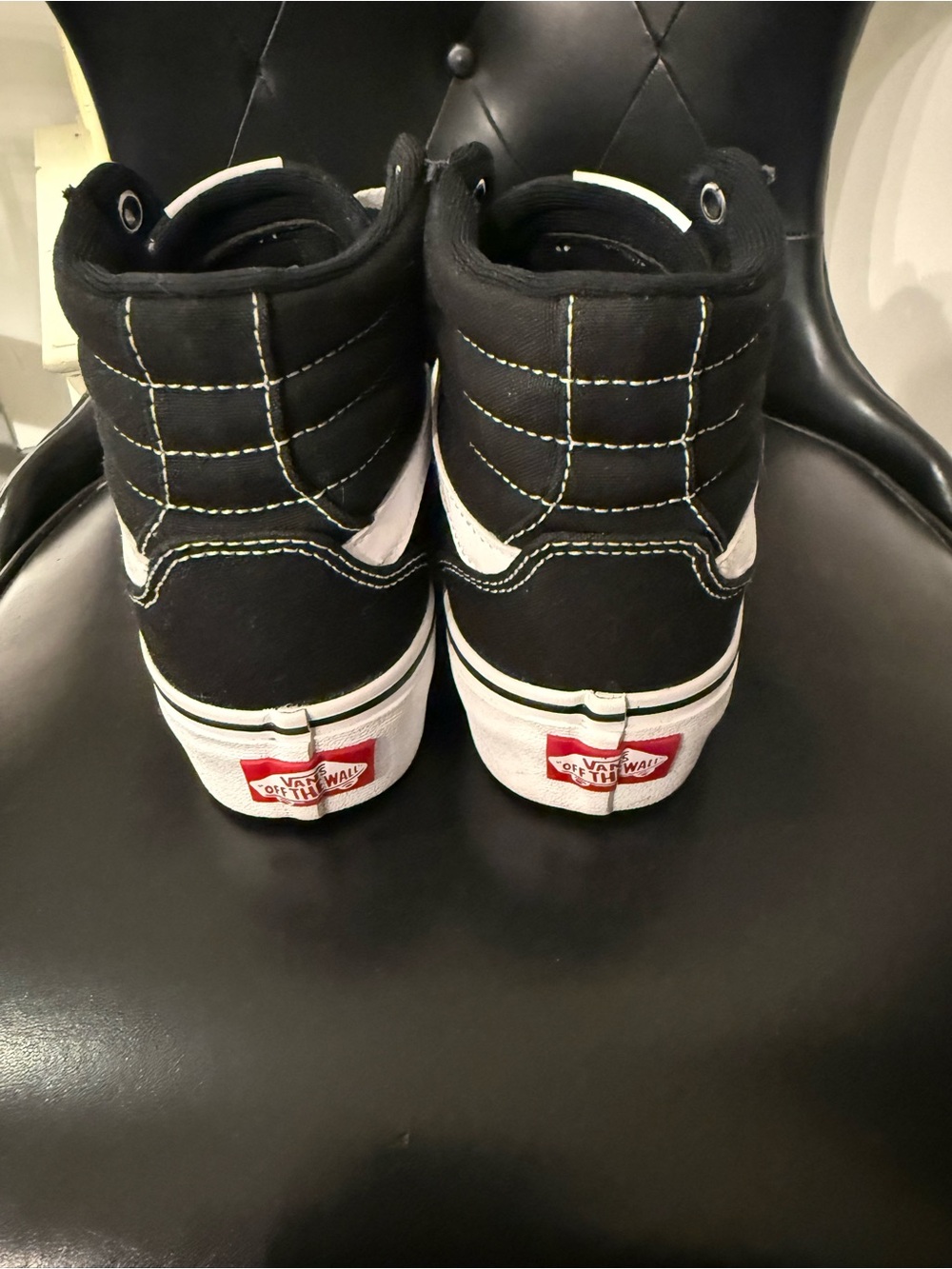 Vans Women’s Sk8-Hi Platform Black/White High-Top Sneakers - Picture 4 of 4